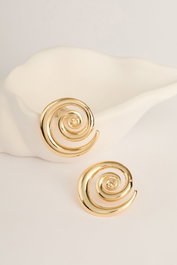 Heliophilia Silver Pendientes de Metal Dorados con Recubrimiento de Laca